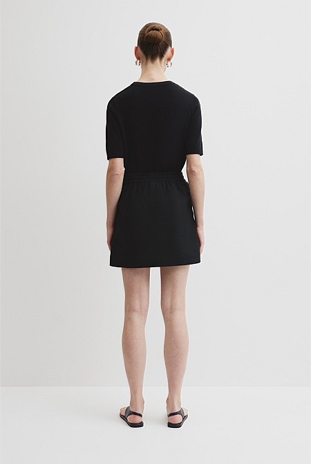 Pull On Linen Skirt