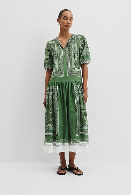 Scarf Print Maxi Dress