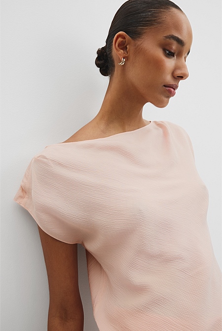 Crinkle Bias Top