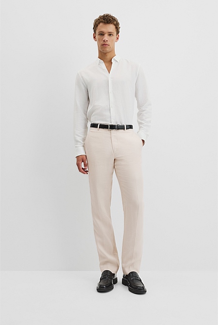 Long Sleeve Slim Linen Cotton Shirt