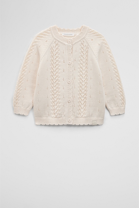 Organically Grown Cotton Cord Knit Cardigan