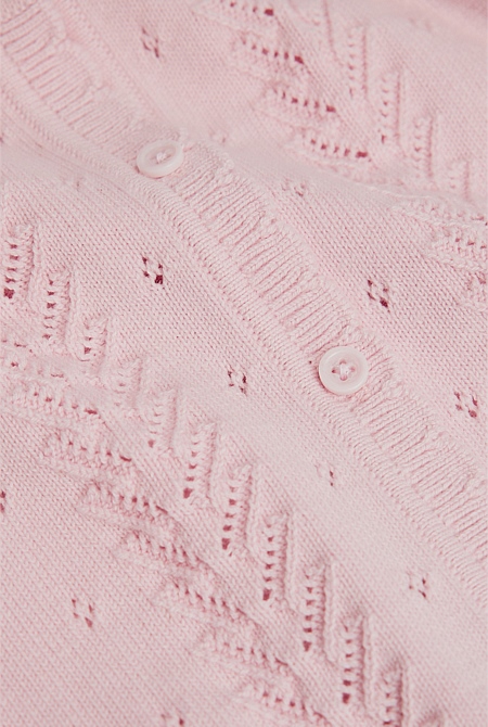 Organically Grown Cotton Cord Knit Cardigan