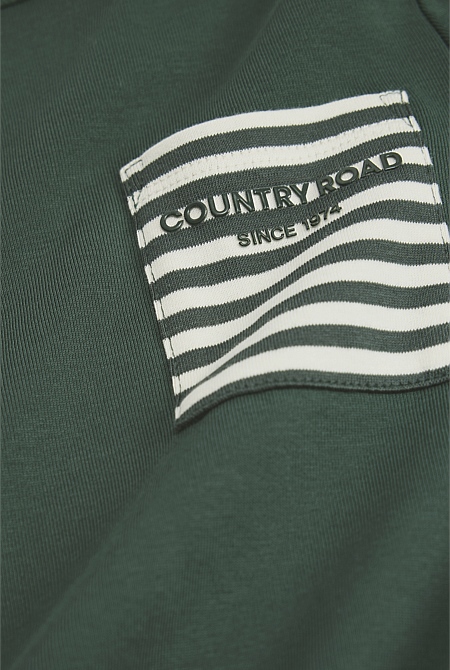 Cotton Long Sleeve Pocket T-Shirt