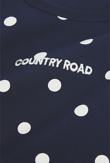 Organically Grown Cotton Blend Frill Long Sleeve Logo Bodysuit