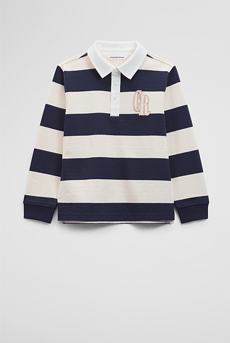 Organically Grown Cotton Block Stripe Rugby
