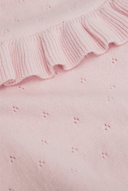 Frill Neck Knit Pullover
