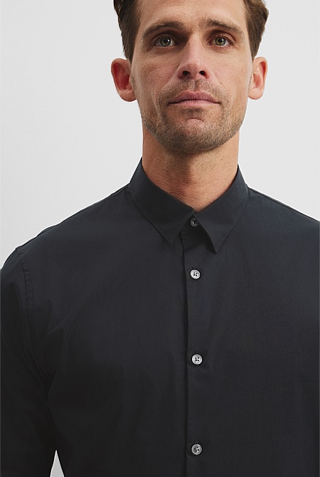 Slim Fit Stretch Cotton Shirt