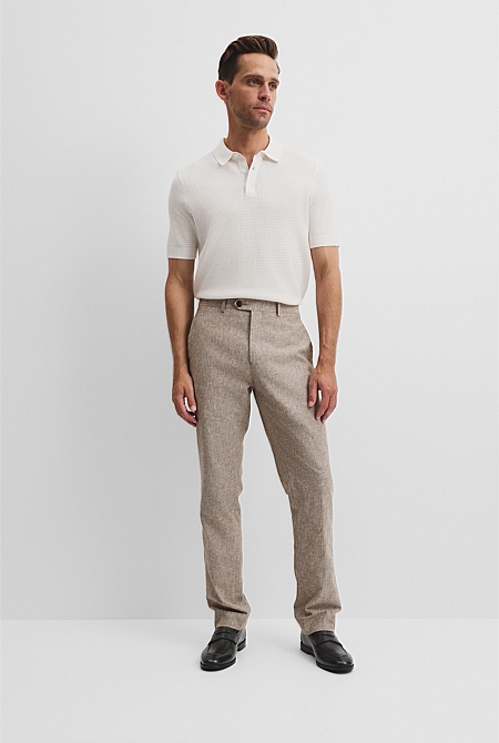 Australian Cotton Silk Blend Textured Knit Polo