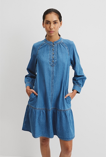 Soft Denim Smock Dress