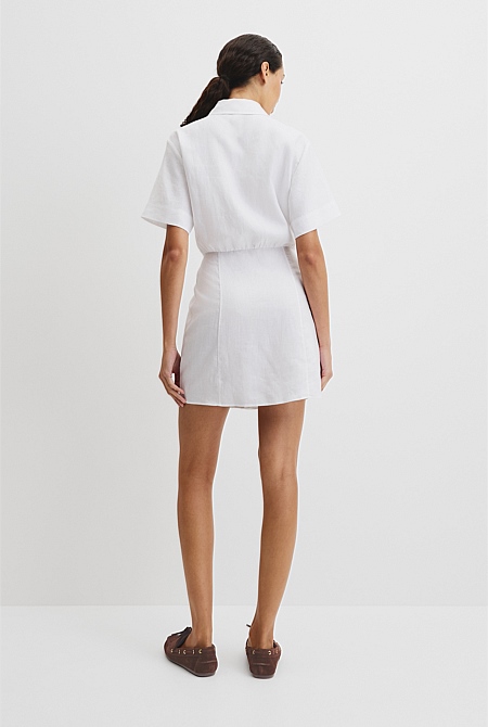Organically Grown Linen Mini Linen Shirt Dress