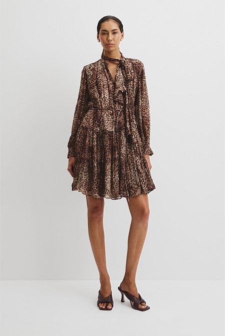 Print Cheetah Mini Dress Print Cheetah Mini Dress