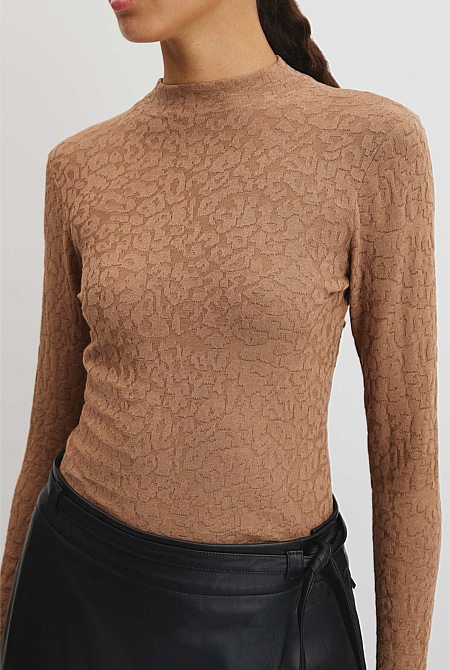 Animal Jacquard Knit Top