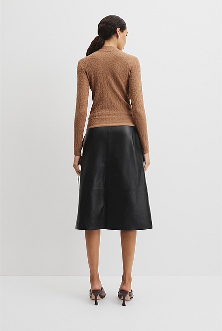 Animal Jacquard Knit Top