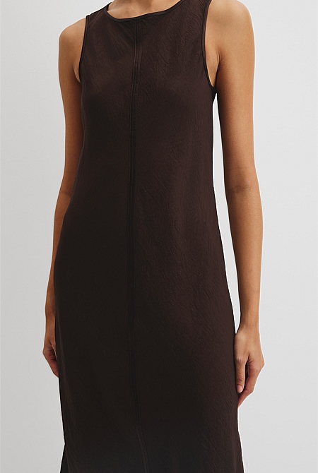 Boat Neck Bias Dress