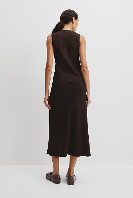 Boat Neck Bias Dress
