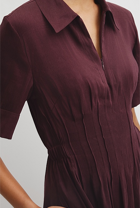 Tuck Detail Shirt Dress
