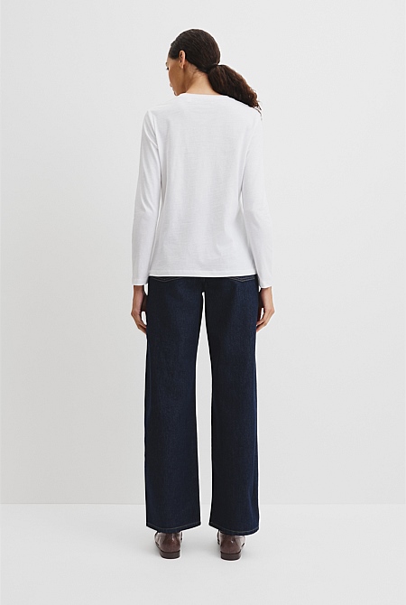 Australian Good Earth Cotton Textured Slub T-Shirt