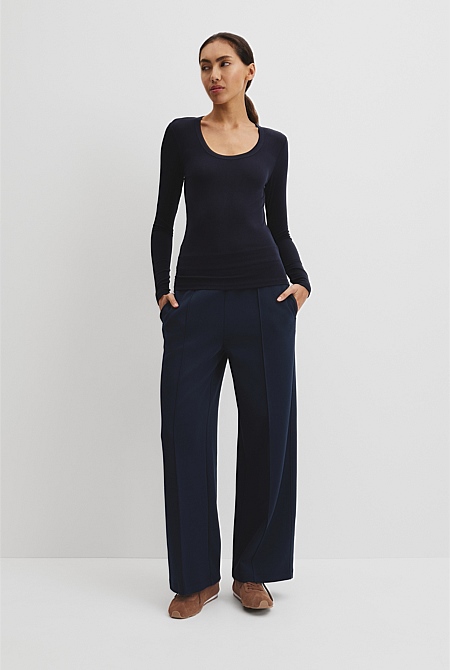 Cupro Rib Top