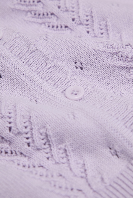 Organically Grown Cotton Cord Knit Cardigan