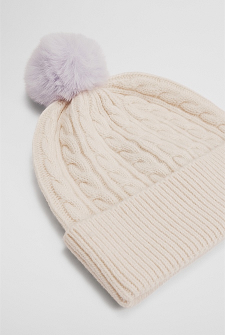 Pom Cable Beanie