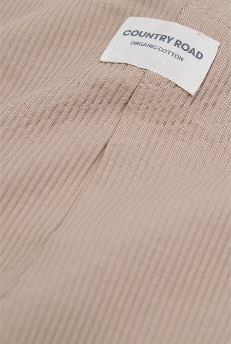 Organically Grown Cotton Blend Solid Rib Legging