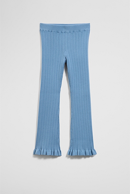 Organically Grown Cotton Blend Rib Knit Pant