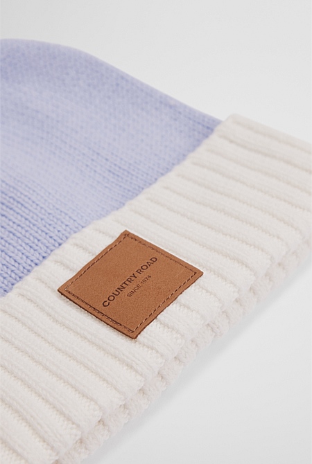 Organically Grown Cotton Blend Patch Logo Beanie