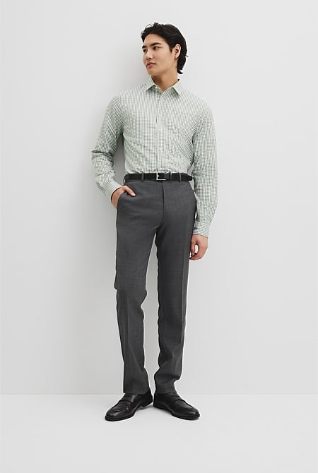 Slim Fit Gingham Travel Shirt