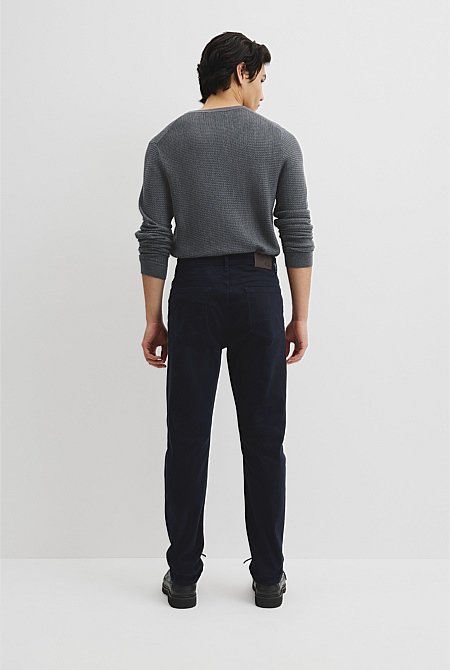 Tapered Fit Brushed Five Pocket Pant