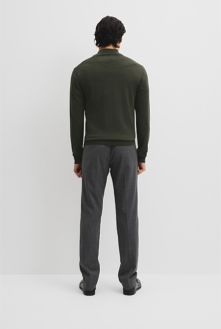 Australian Merino Long Sleeve Vam Half Zip Knit