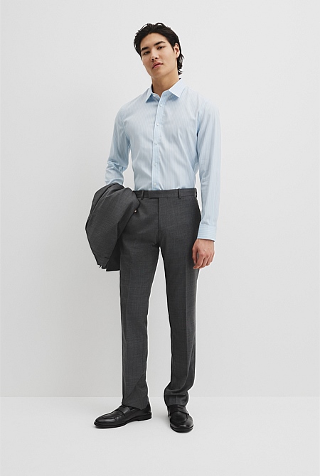 Slim Fit Pinstripe Travel Shirt