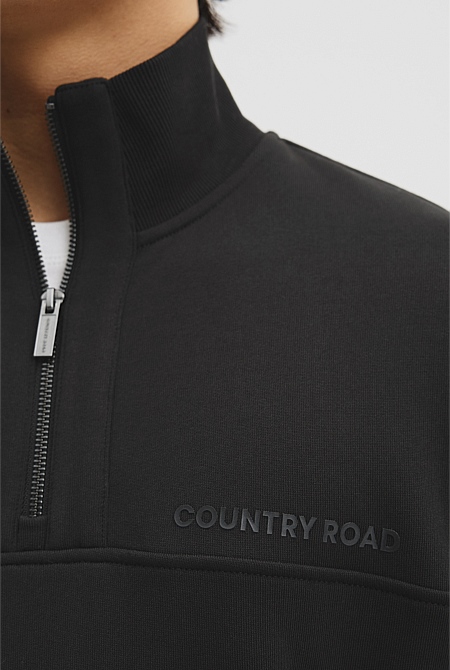 Australian Cotton Modern Logo Half Zip Sweat