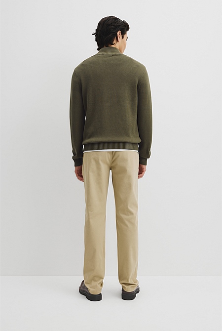 Australian Good Earth Cotton Half Zip Knit