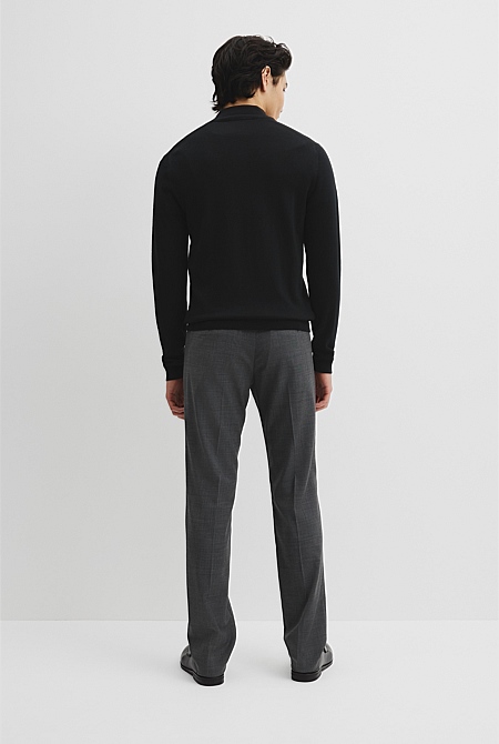 Australian Merino Long Sleeve Vam Half Zip Knit