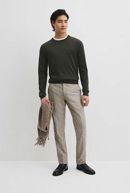 Australian Merino Wool Long Sleeve Crew Neck Knit