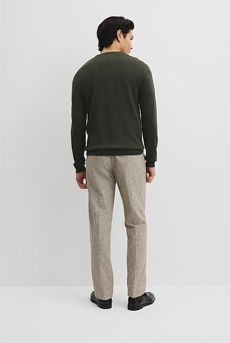 Australian Merino Wool Long Sleeve Crew Neck Knit