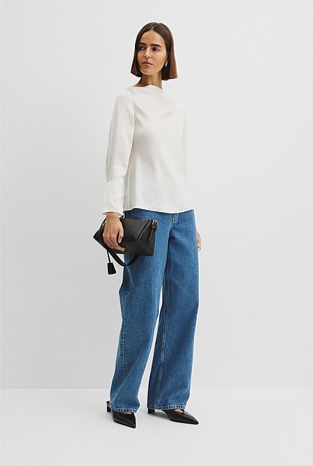 Draped Long Sleeve Shirt