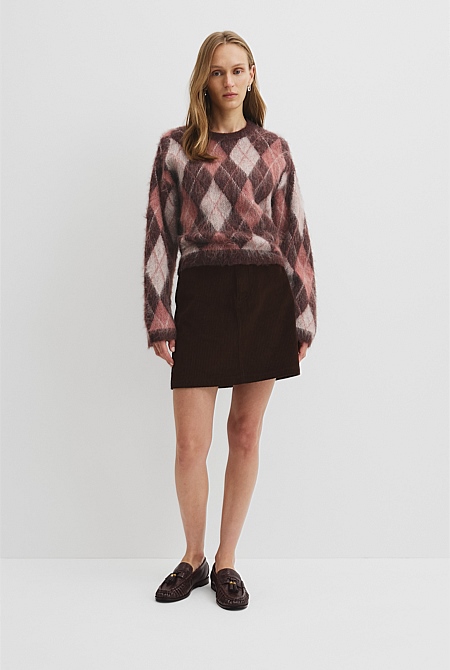 Argyle Crew Neck Knit