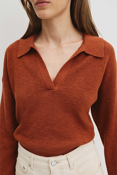 Cotton Linen Long Sleeve Knit