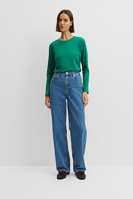 Australian Good Earth Cotton Textured Slub T-Shirt