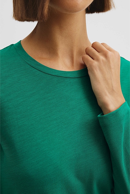 Australian Good Earth Cotton Textured Slub T-Shirt