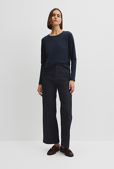 Australian Good Earth Cotton Textured Slub T-Shirt