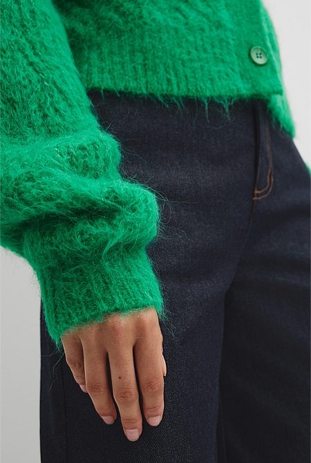 Long Sleeve Fluffy Knit Cardigan