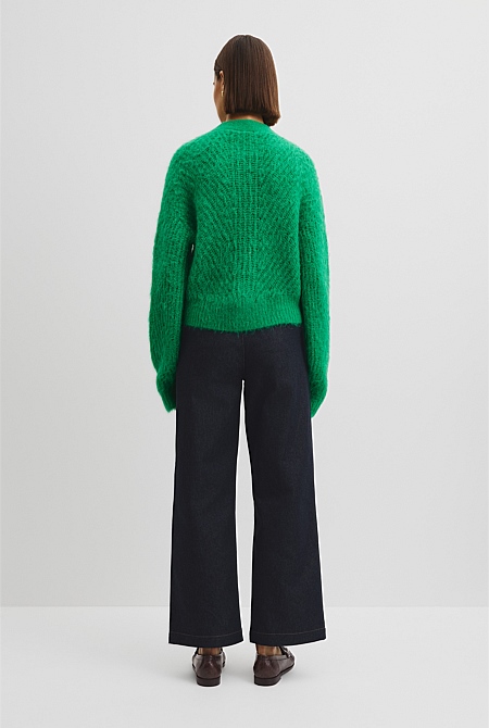 Long Sleeve Fluffy Knit Cardigan