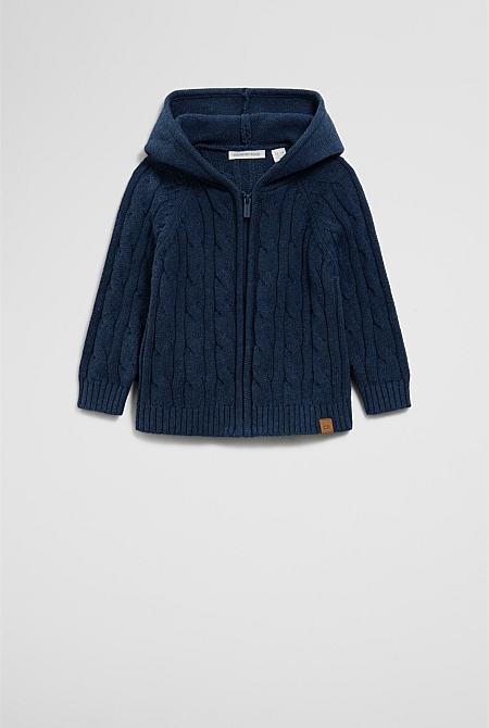 Hooded Zip Through Cardigan