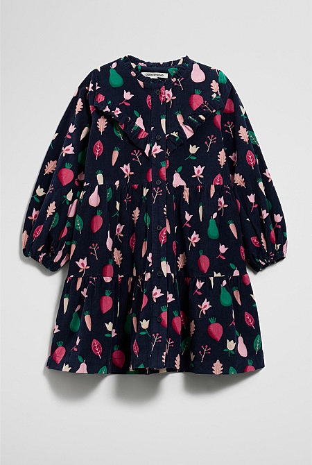 Long Sleeve Fruit Cord Dress