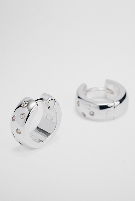 Mara Crystal Hoop Earring