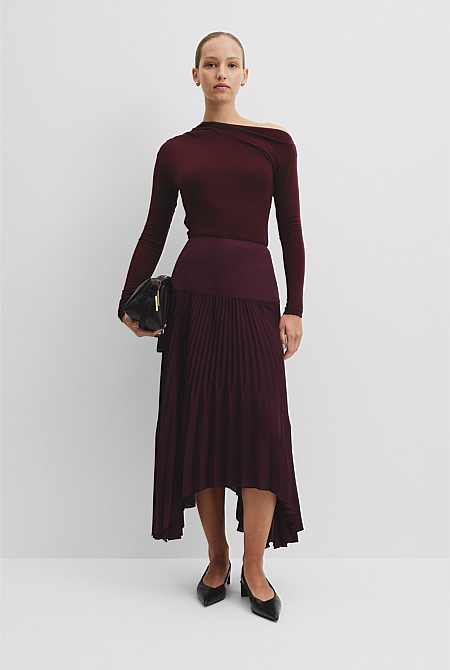 One Shoulder Long Sleeve Top