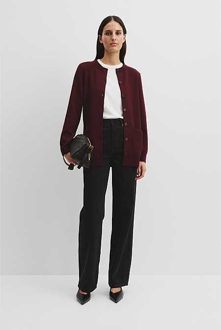 Compact Wool Longline Cardigan