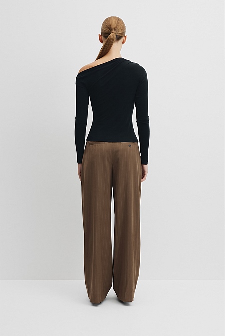 One Shoulder Long Sleeve Top